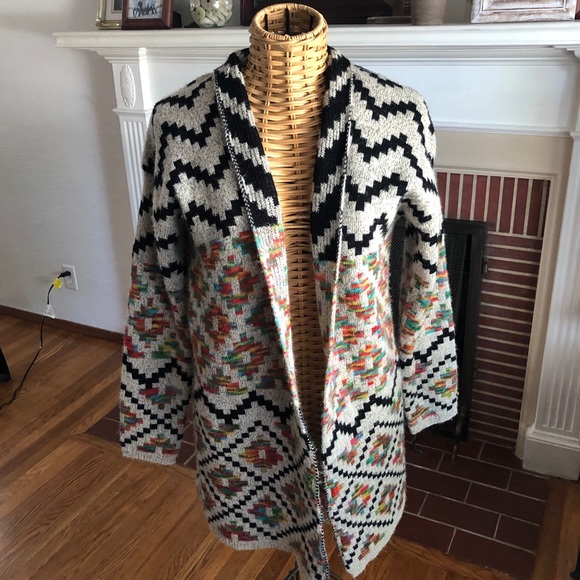Dreamers Sweaters - Dreamers Aztec chevron boho print cardigan S/M